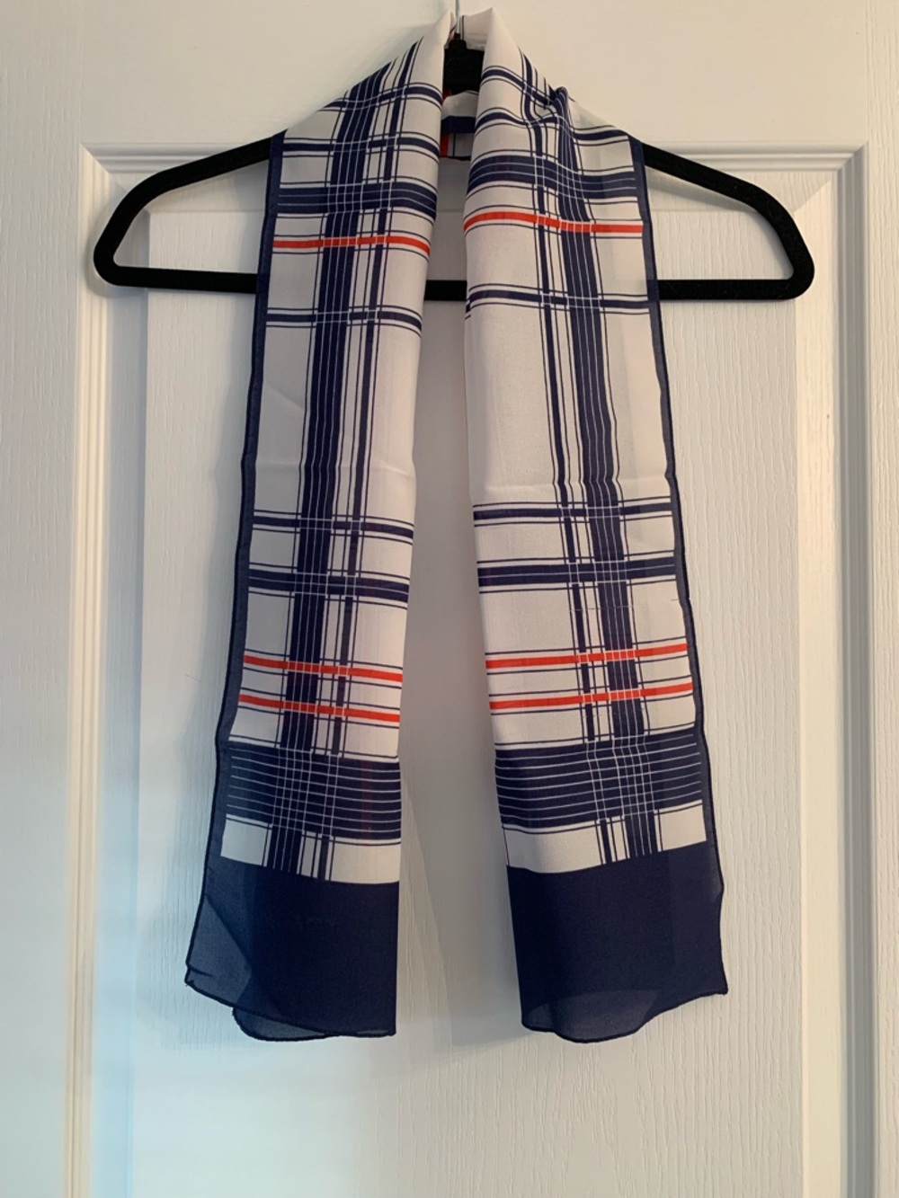 Patterned Scarf Duo in Navy, White & Red - Picture 2 of 7